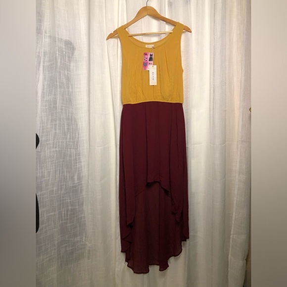 BLVD Mustard Asymmetrical Dress size Large NWT - Picture 5 of 15